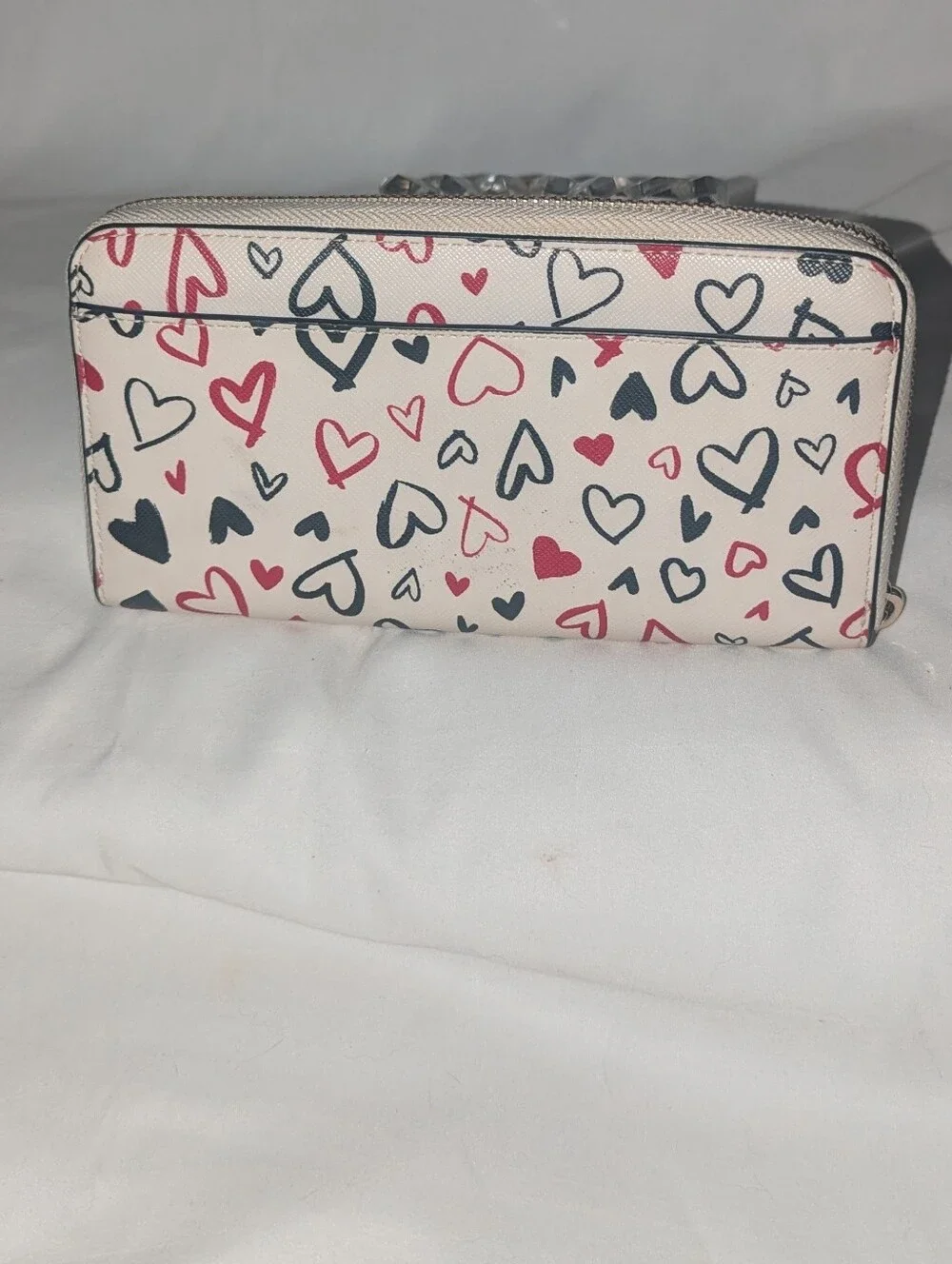 Kate Spade Staci Scribble Hearts Print Continental Zip Wallet